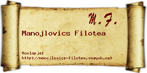 Manojlovics Filotea névjegykártya